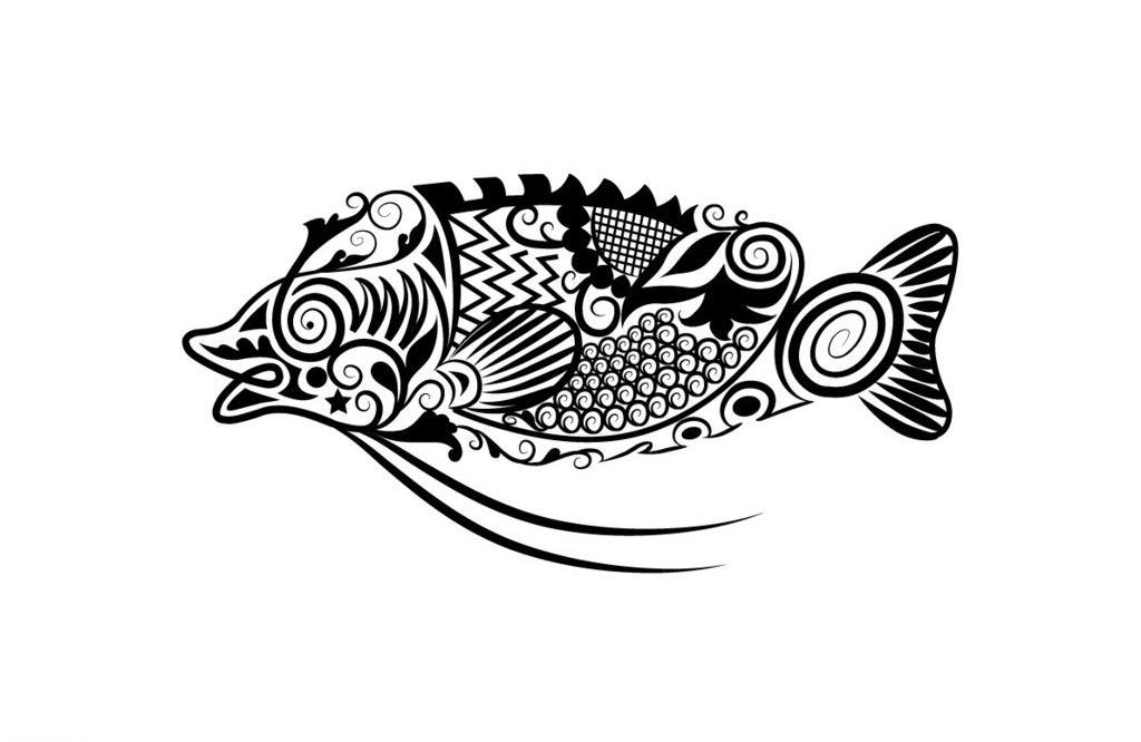鱼纹流转 动物花纹矢量素材在壁纸与墙画中的装饰美学